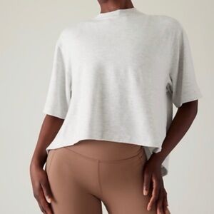 Athleta light heather grey crewneck short sleeve top- Size M